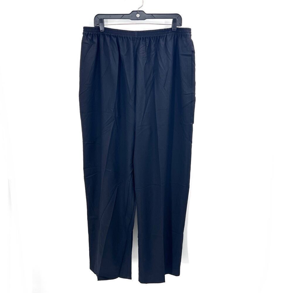 Eskandar Black 100% Wool Pull On Wide Leg Trouser Pants Size 3